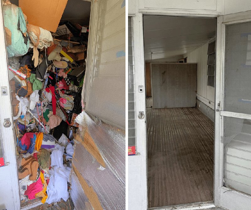 Before and after hoarder cleanout